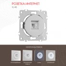 Розетка интернет, RJ45 Arte Milano 202.45-1.silver am