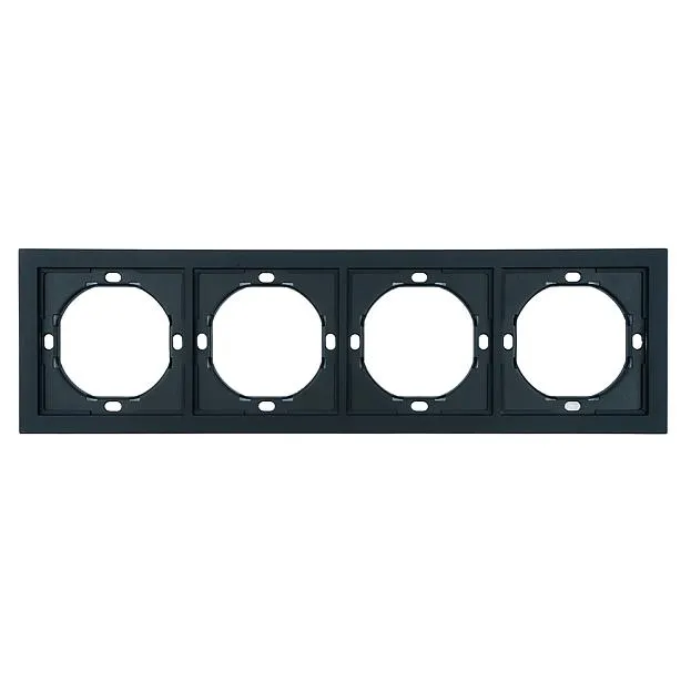 Рамка 4-местная, PFR00-3004-05, черный бархат Stekker 50464 Мия