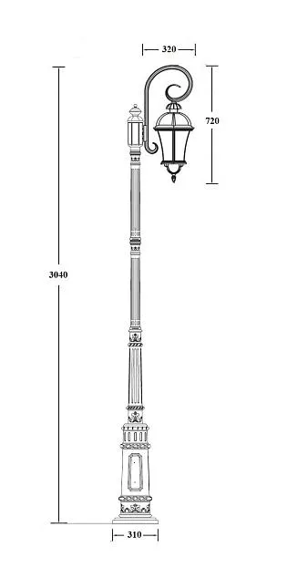 Наземный фонарь Oasis Light 95210L/18/E7 Bl ROMA L