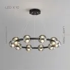 Кольцевые люстры и светильники SEMUND 10 шаров. Цвет Черный Lampatron 8098-22143