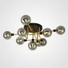 Потолочная люстра NEXO 9 плафонов. Цвет серый. Каркас золото. Lampatron 2035-3025