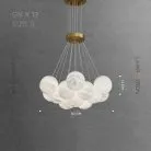 Люстра LILLIS BALL MARBLE 13 плафонов. Размер S. Облачный мрамор Lampatron lillis-ball-marble-13-s-wh 9059-25796