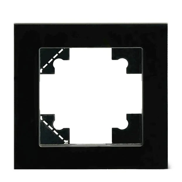 Рамка 1-местная для сенсорных механизмов, подсветки, стекло, Stekker GFR00-7001-05S, серия Катрин