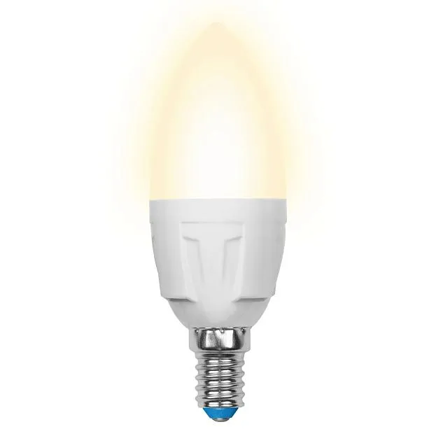 Лампочка светодиодная Uniel LED-C37 7W/WW/E14/FR PLP01WH картон Лампочка светодиодная Uniel LED-C37 7W/WW/E14/FR PLP01WH картон