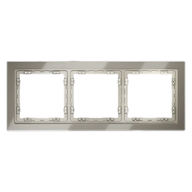 Рамка стеклянная Voltum VLS110304 S70 на 3 поста, (шелк, стекло) Рамка стеклянная Voltum VLS110304 S70 на 3 поста, (шелк, стекло)