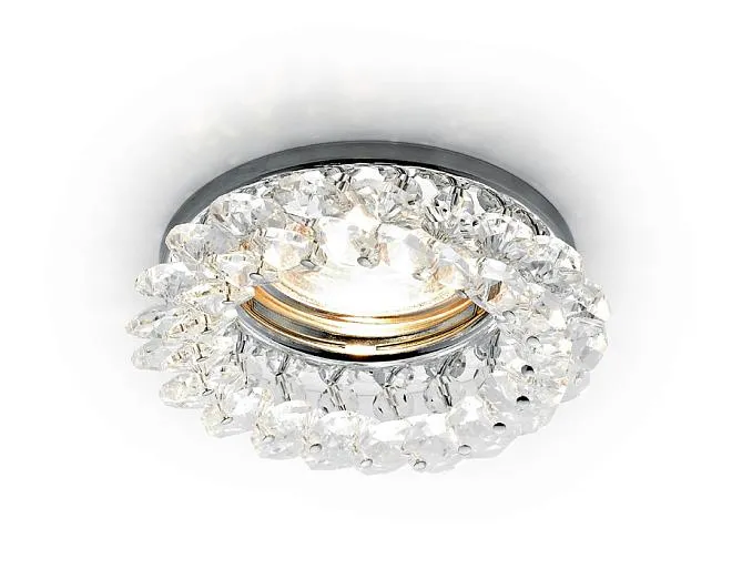 Встраиваемый точечный светильник MR16 с хрусталем хром/прозрачный хруст MR16 Ambrella light K206 CL/CH