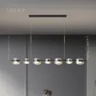 Реечный, рядный светильник NICOLETTA D LONG 7 ламп. Цвет Черный + Латунь Lampatron 7779-21920