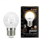 Лампа Gauss 105102110 E27 9.5W 3000K шар матовый LED Globe