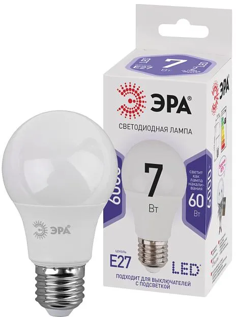 Лампочка светодиодная ЭРА LED A60-7W-860-E27