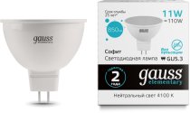 Лампа светодиодная Gauss 13521 GU5.3 11W 4100K матовая Elementary MR16