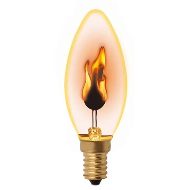 Лампочка светодиодная Uniel IL-N-C35-3/RED-FLAME/E14/CL