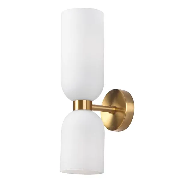 Бра 2х6W (led) E14 ЛАТУНЬ/БЕЛЫЙ Lightstar 766631 Flop