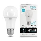 Лампа светодиодная Gauss 23222 E27 12W 4100K матовая Elementary A60