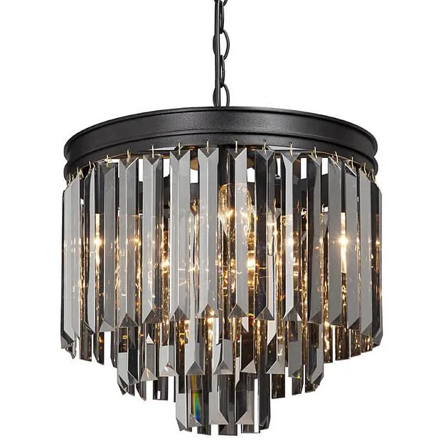 Подвесная люстра ODEON Gray glass 3-TIER Black D36 ImperiumLoft 156957-22 40.3270-2