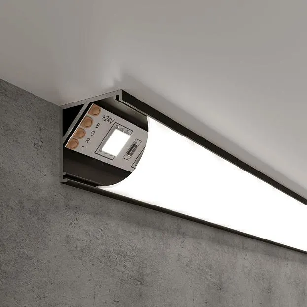 Угловой профиль для светодиодной ленты 2м Elektrostandard LL-2-ALP008 (черный/белый) a053627