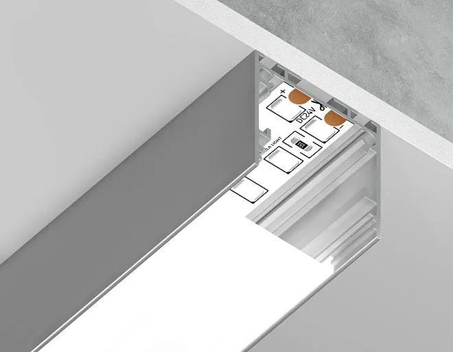 Алюминиевый профиль накладной/подвесной 2м Ambrella light GP2500AL Profile System