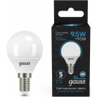 Лампа Gauss 105101310 Шар 9.5W 950lm 6500K E14 LED