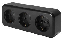 Розетка 3-местная с/з STEKKER 39698 PST16-51-20