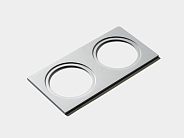 Рамка двойная квадратная, белая алюминиевая SWG MINI-COMBO-S2-BL