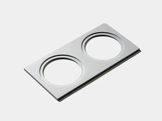 Рамка двойная квадратная, белая алюминиевая SWG MINI-COMBO-S2-BL