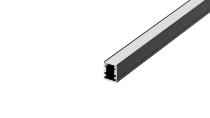 Накладной алюминиевый профиль, 10х13х2000мм. В комплекте матовый экран, 4 торцевые заглушки, 4 крепежа, черный Donel DN18C1013B2Set DN18