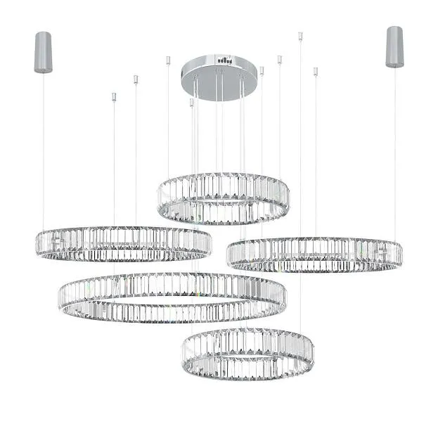 Подвесная светодиодная люстра Loft IT 10135/5 Chrome Crystal ring