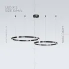 Кольцевые люстры и светильники CRUISE BLACK Два кольца. 80 + 100 см Lampatron 5985-15893