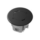 Лючок Surface 2 мод. (1 мод. 45х45 мм.), круглый, круглая крышка, антрацит, IP44 Donel DFB2ZRAN DFB