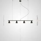 Реечный, рядный светильник SEGRI 4 ламп. Цвет Черный Lampatron 2475-5538