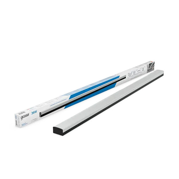 Светильник LED матовый IP40 1190x60x36мм 36W 3600Лм 6500K Shop Lighting черный 1/20 Gauss 883625336