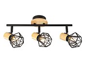 Спот Ambrella light TR8753/3 BK/WD черный/дерево IP20 E27/3 435*115*200