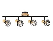 Спот Ambrella light TR8754/4 BK/WD черный/дерево IP20 E27/4 615*115*200