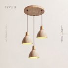 Готовая комбинация светильников MELIUS TRIO Тип B. Светлое дерево. Диск Lampatron 7400-20442