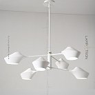 Люстра LANT 6 плафонов. Цвет белый. Белый каркас. Lampatron 871-1308