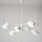 Люстра LANT 6 плафонов. Цвет белый. Белый каркас. Lampatron 871-1308