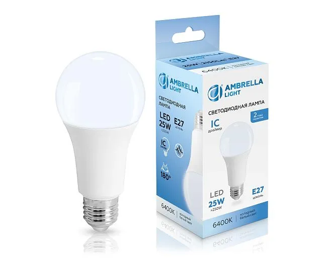 Светодиодная лампа Лон A65 25W 6400K Ambrella light 652506 Светодиодная лампа Лон A65 25W 6400K Ambrella light 652506