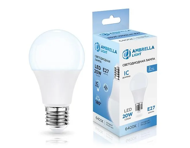 Светодиодная лампа Лон A60 20W 6400K Ambrella light 602006 Светодиодная лампа Лон A60 20W 6400K Ambrella light 602006