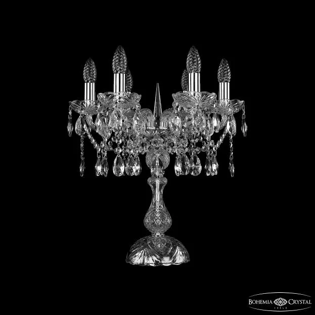 Настольная лампа хрустальная Bohemia Ivele Crystal 1413L/6/141-47 Ni