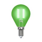 Лампочка светодиодная Uniel LED-G45-5W/GREEN/E14 GLA02GR картон