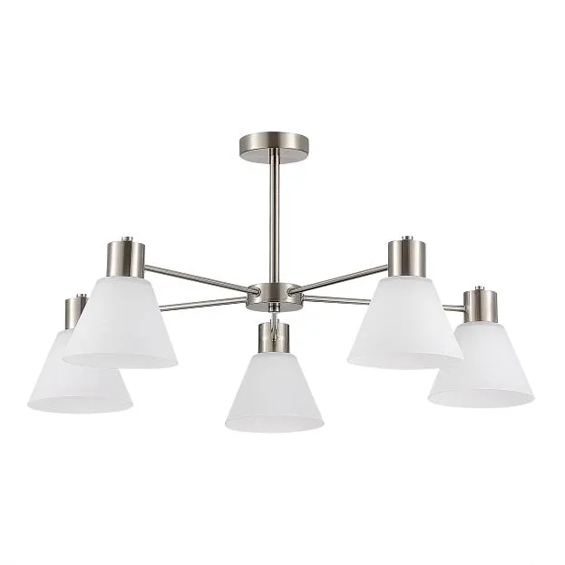 Светильник потолочный Никель/Белый E27 5*60W Evoluce SLE1561-103-05 ARKI