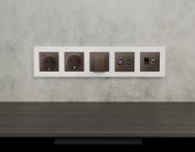 Комплект механизма розетки TV оконечной + SAT 5-862MHz 3.5dB/950-2150MHz 3.5dB ALFA Темная бронза матовый Volt MA643310 QUANT