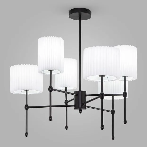 Потолочная люстра с тканевыми абажурами Eurosvet 60162/6 черный Notturno a065662