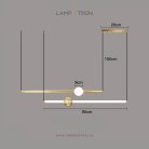 Подвесной светильник WAND HRZ 2 подвеса. Цвет латунь. Размер L Lampatron 8626-24094