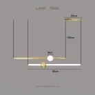 Подвесной светильник WAND HRZ 2 подвеса. Цвет латунь. Размер L Lampatron 8626-24094