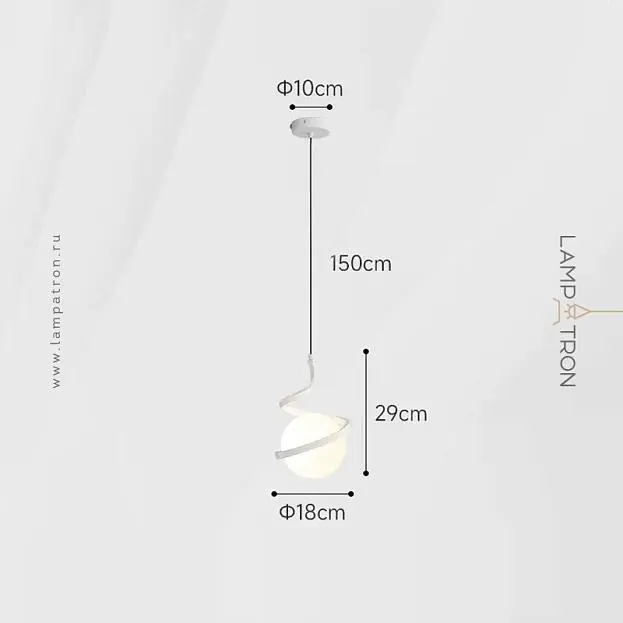 Подвесной светильник SPINNER Цвет Белый Lampatron 8158-22326 Подвесной светильник SPINNER Цвет Белый Lampatron 8158-22326