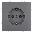 Розетка 1-местная с з/ш, с/з (механизм), СЗК, 250В, 16А, RST16-5110-10ZK, платиново-серый, soft touch Stekker 50243 Эмили