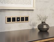 Комплект механизма TV розетки SAT 5-2400MHz 3.5dB ALFA Черный матовый Volt MA813050 QUANT