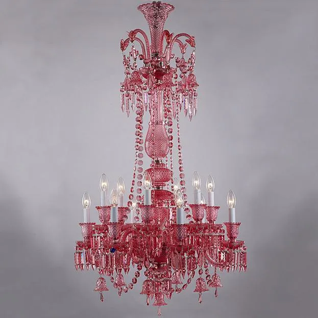 Подвесная люстра BACCARAT Chandelier Pink Glass ImperiumLoft 156681-22 40.3211