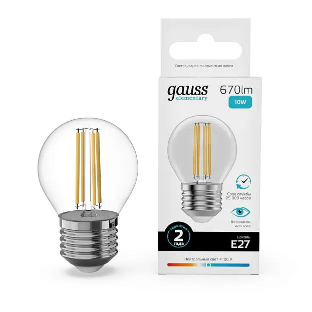 Светодиодная филаментная лампа Gauss 52220 FILAMENT ELEMENTARY Светодиодная филаментная лампа Gauss 52220 FILAMENT ELEMENTARY