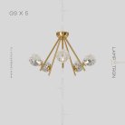 Потолочная люстра INGELA CH 5 ламп. Цвет Латунь Lampatron ingela-ch-5-brass 5414-13895